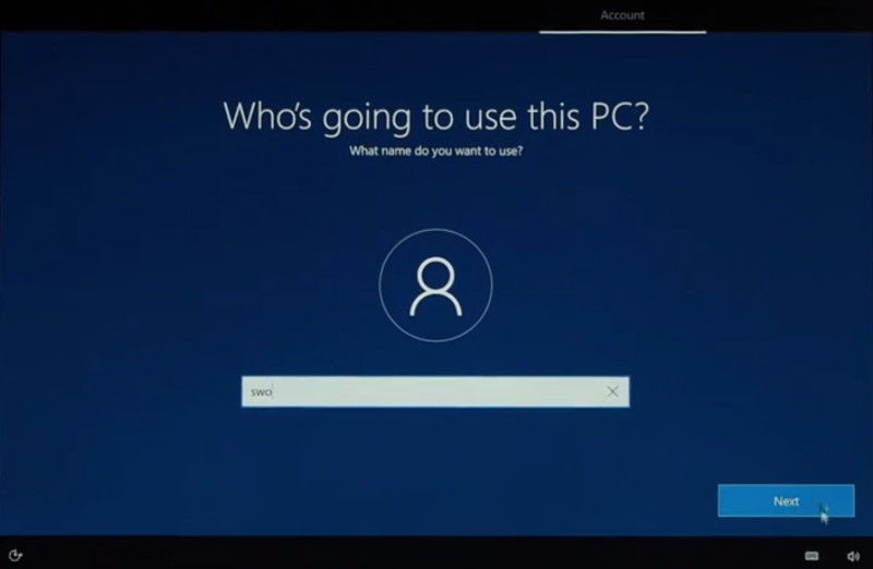 2022 08 16 PRVC MS Procedure d installation de windows 10 Step 02 account 00 FR PLA