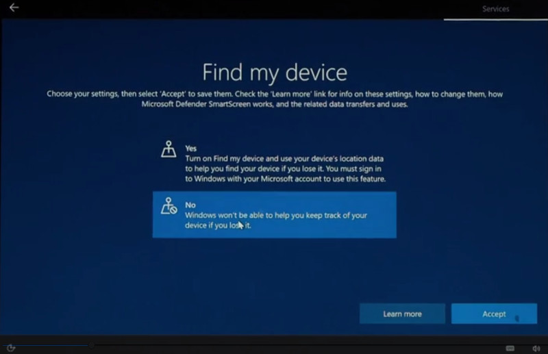 2022 08 16 PRVC MS Procedure d installation de windows 10 Step 03 Services 02 FR PLA