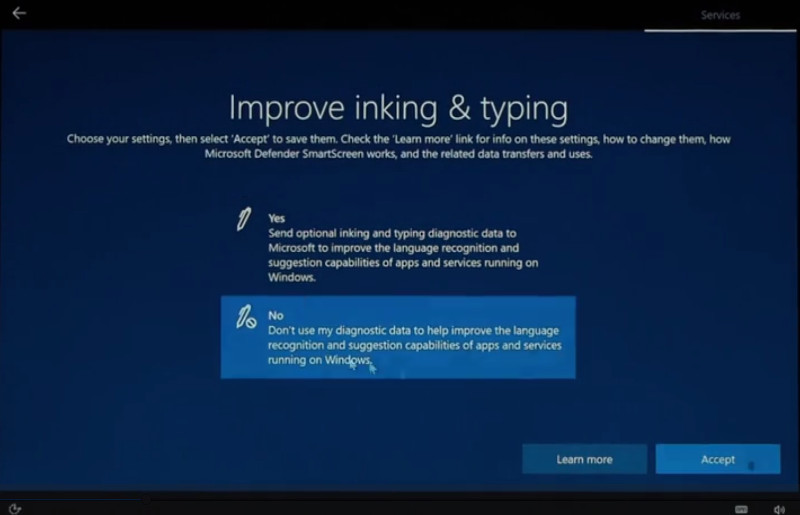 2022 08 16 PRVC MS Procedure d installation de windows 10 Step 03 Services 05 FR PLA