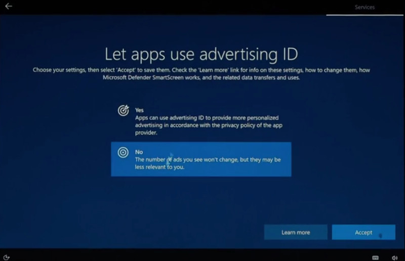2022 08 16 PRVC MS Procedure d installation de windows 10 Step 03 Services 06 FR PLA